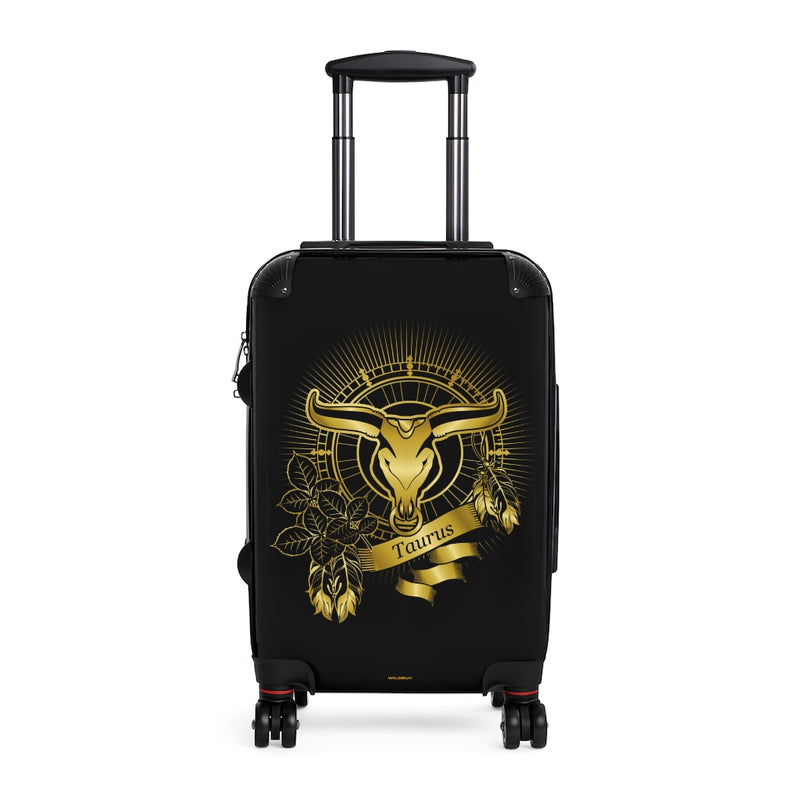 Taurus Zodiac Gold Cabin Suitcase, Taurus Sign Horoscope Suitcase, Taurus Sign Astrology Suitcase, Taurus Zodiac Suitcase