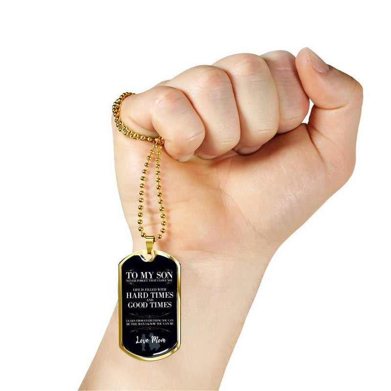 To My Son - Gold Dog Tag