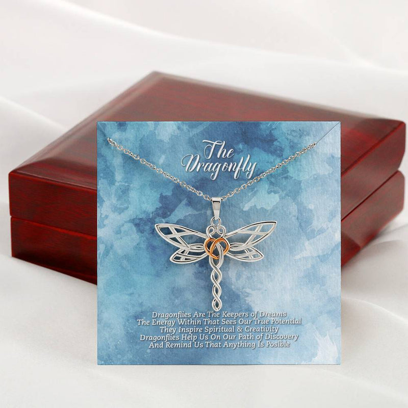 The Dragonfly Necklace (Mahogny Box)