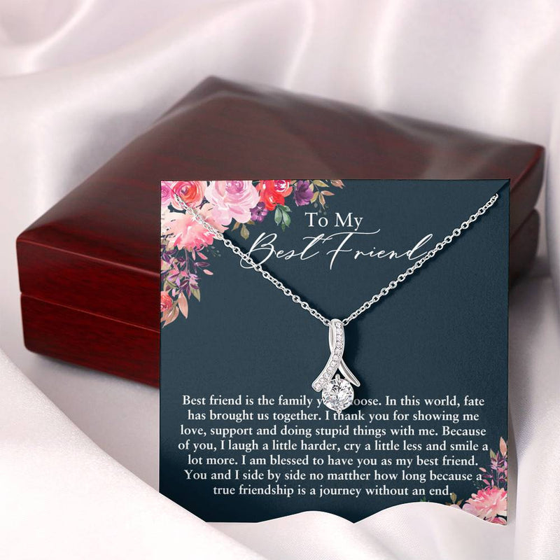 True Friendship is a Journey Without a End Necklace (Mahogny Box)