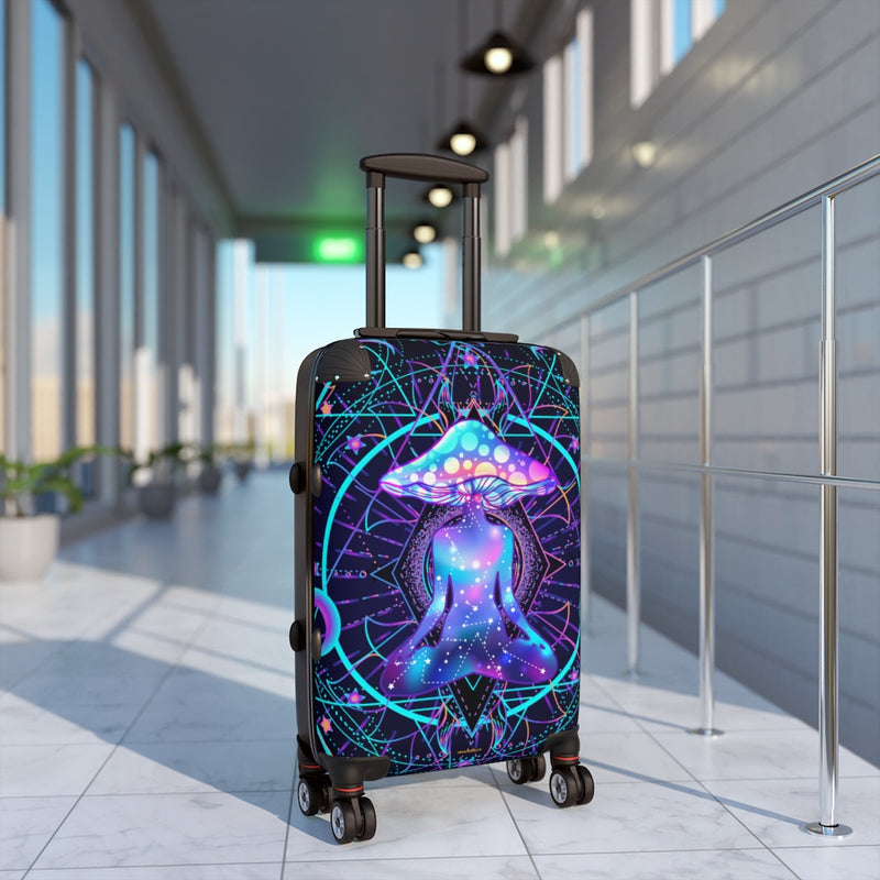 Magic Mushroom Suitcase, Travel Bag, Overnight Bag, Custom Photo Suitcase, Rolling Spinner Luggage, Cute Suitcase