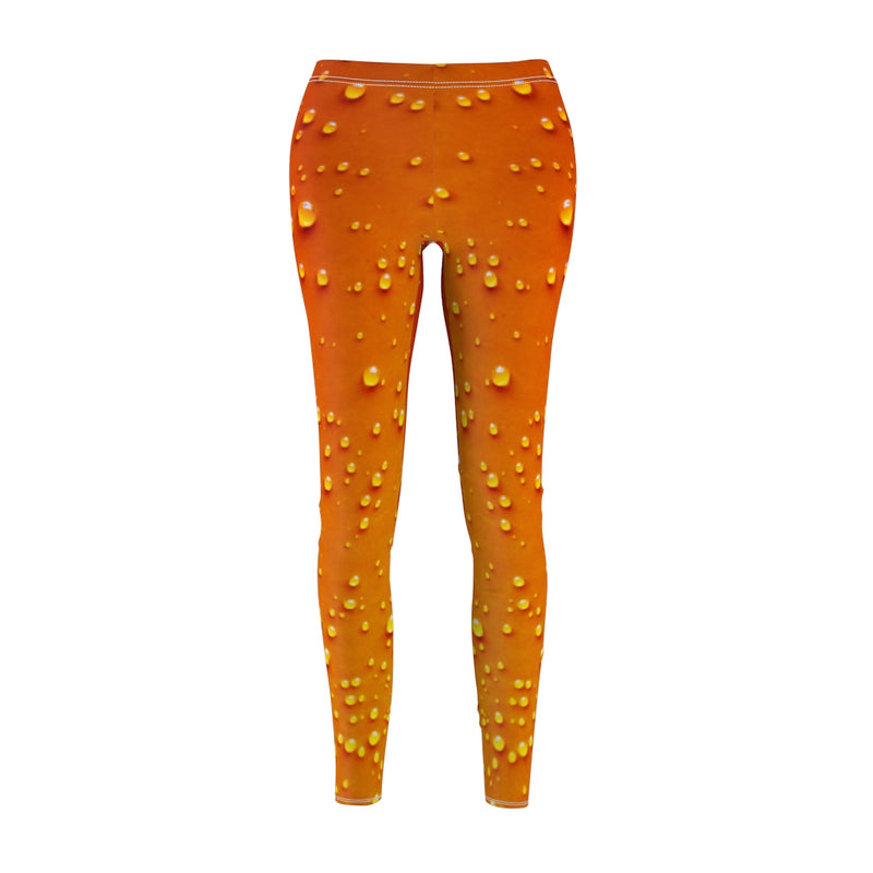 Designer Women's Cut & Sew Casual Leggings; Orange Water Beads