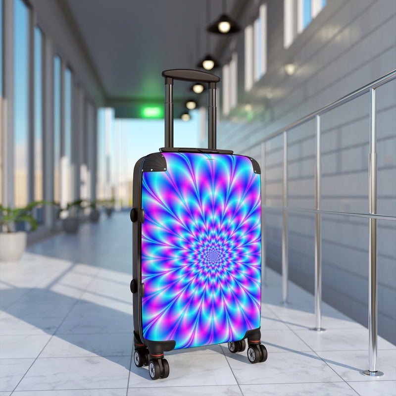 Trippy Psychedelic Suitcase, Travel Bag, Overnight Bag, Custom Photo Suitcase, Rolling Spinner Luggage, Cosmic Suitcase