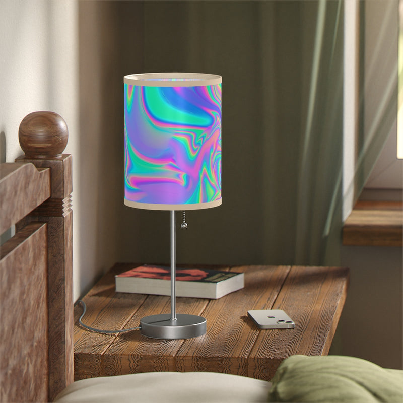 Psychedelic Lamp on a Stand, Psychedelic Night Light, Indoor Table Lamp, Custom Photo Night Light, Bedside Lamp