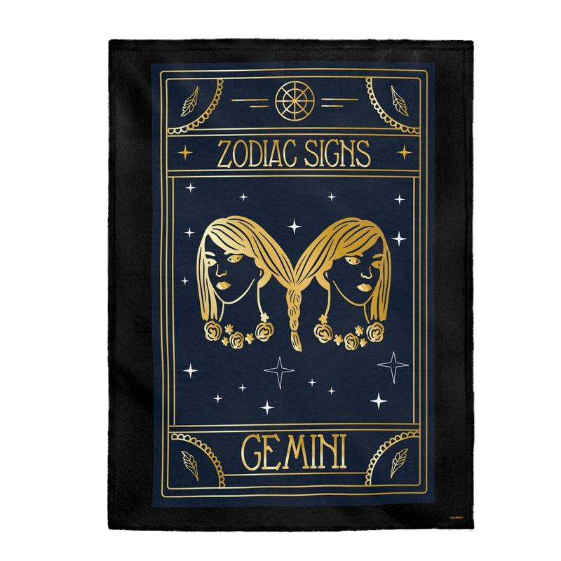 Gemini Zodiac Blanket, Velveteen Plush Blanket, Free Shipping, Two Sizes, Throw Blanket, Extra Soft, Custom Photo, Astrology