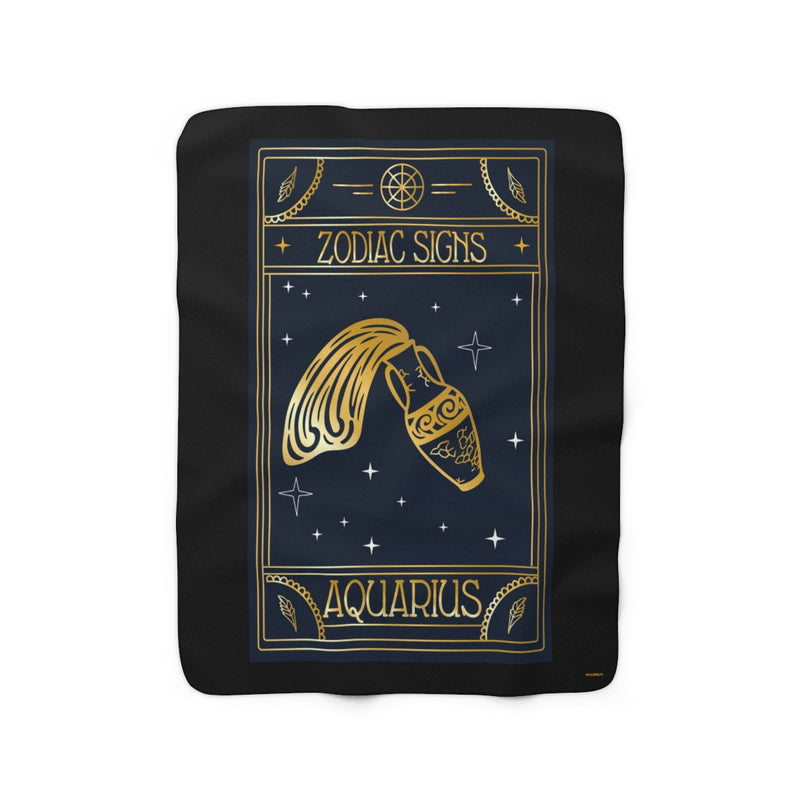 Aquarius Zodiac Blanket, Sherpa Fleece Blanket, Free Shipping, Two Sizes, Throw Blanket, Extra Soft, Custom Photo, Astrology