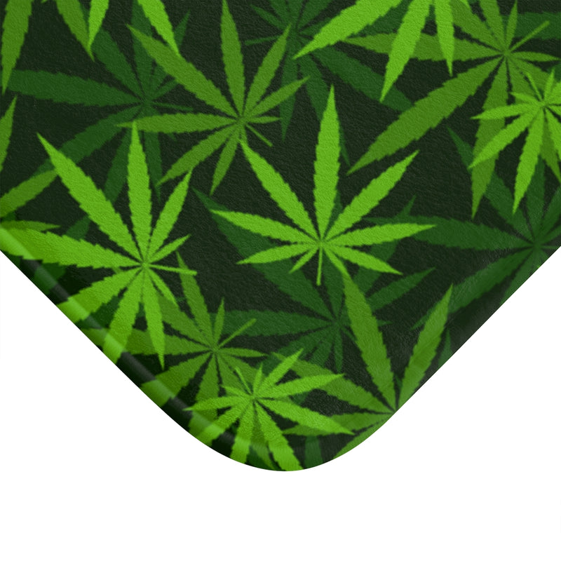 Marijuana Leaves Bath Mat, Free Shipping, Powder Room Mat, Bathroom Rug, Rugs, Non Slip, Runner, Shower, 2 Sizes