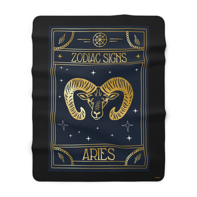 Aries Zodiac Blanket, Sherpa Fleece Blanket, Free Shipping, Two Sizes, Throw Blanket, Extra Soft, Astrology