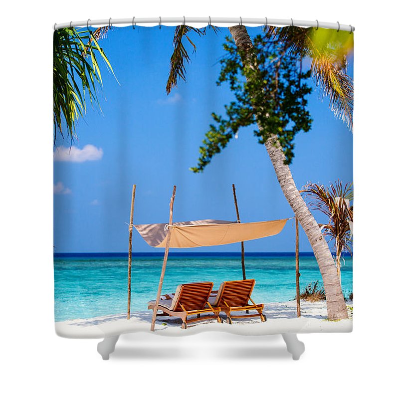 Chairs on Island - Shower Curtain