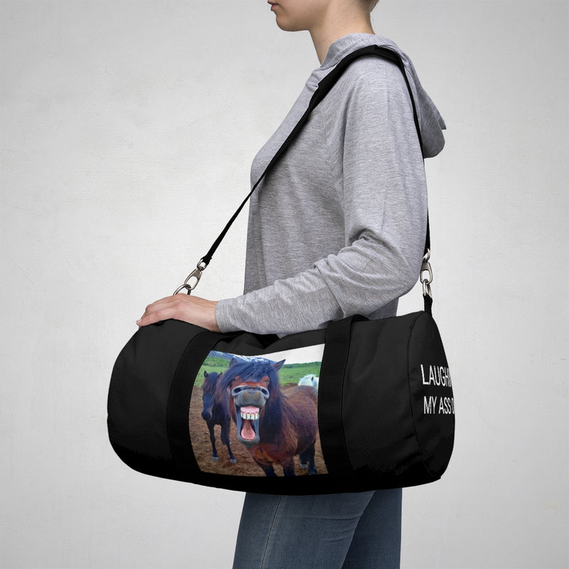 Laughing Horse Duffel Bag, Duffel Bag, Weekender, Gym, Travel, Sports, Fun Gift, Overnight Bag, Carry On, Vacation Bag, Horses, Animals