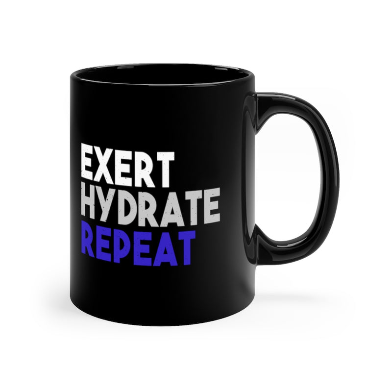 Exert Hydrate Repeat 11oz Black Mug