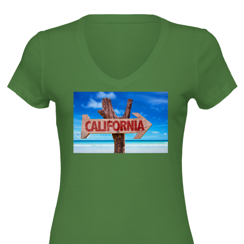 California Premium Womens V-Neck T-shirt