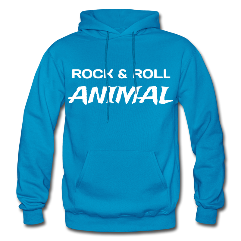 Rock & Roll Animal Heavy Blend Adult Hoodie - turquoise