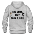 Bad Girls Play Rock & Roll Heavy Blend Adult Hoodie - heather gray