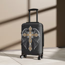 Gothic Cross Suitcase, Free Shipping, Travel Bag, Overnight Bag, Custom Photo Suitcase, Rolling Spinner Luggage