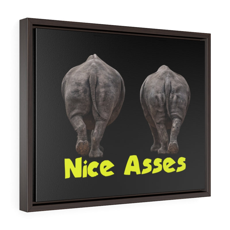 Horizontal Framed Premium Gallery Wrap Canvas; Rhino Asses
