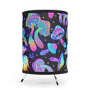 Blue Mushrooms Tripod Lamp with High-Res Printed Shade, USCA plug