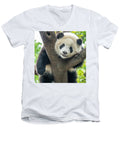 Panda in Tree - Men's V-Neck T-Shirt