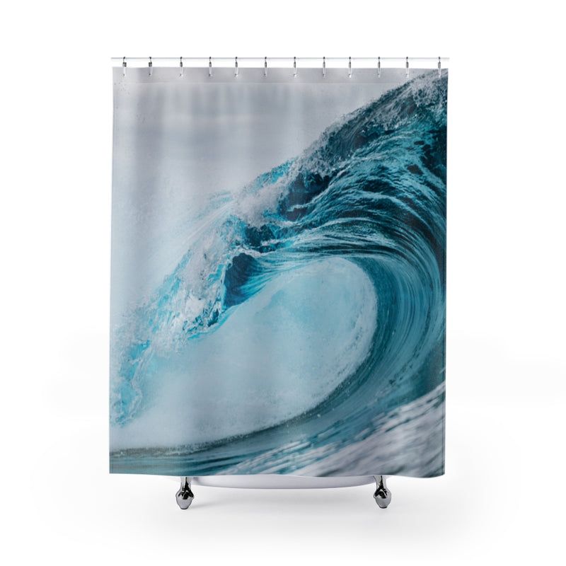 Designer Shower Curtain; Ocean Wave