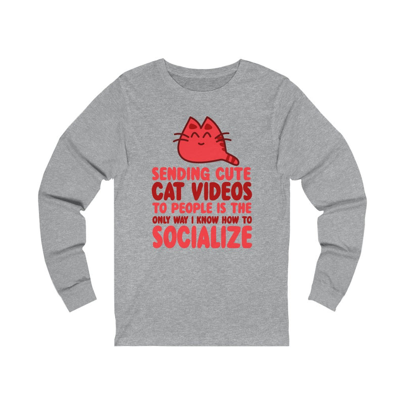 Sending Cute Cat Unisex Jersey Long Sleeve T-shirt