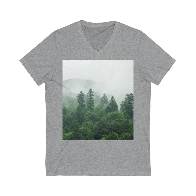 Hazy Forest Unisex V-Neck T-shirt