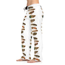 Boho Indian Feathers Pajama Pants, Free Shipping, Boho Lounge Pants, Boho Pajama Bottoms, Womens Boho Pajamas