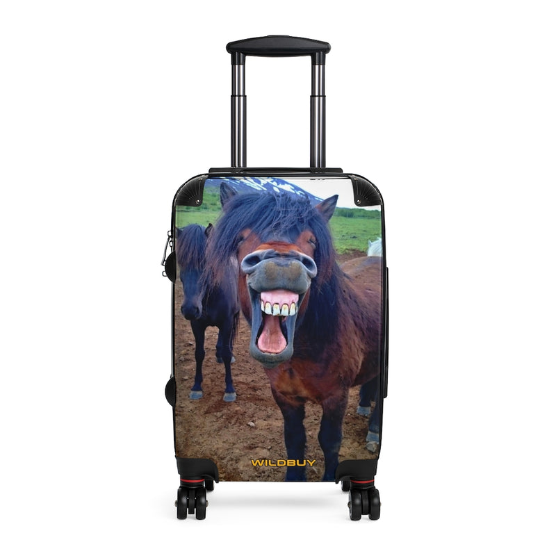Cackling Horse Carry On Cabin Suitcase, Travel Bag, Free Shipping, Overnight Bag, Custom Photo Suitcase, Rolling Spinner Luggage, Luggage