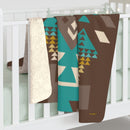 Boho Aztec Blanket, Sherpa Fleece Blanket, Free Shipping, Two Sizes, Throw Blanket, Extra Soft, Boho Chic, Southwest