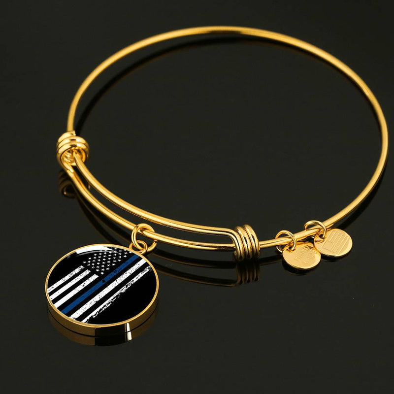 Thin Blue Line Bangle Bracelet