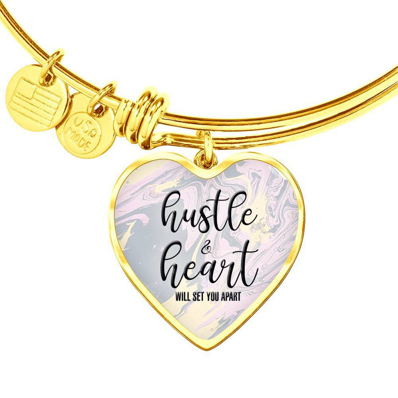 Hustle and Heart Will Set You Apart Bangle Bracelet