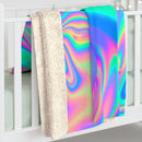 Psychedelic Sherpa Fleece Blanket, Trippy Cosmic Sherpa Blanket, Cute Hypno Blanket, Boho Rave Blanket, Hypnotic Blanket