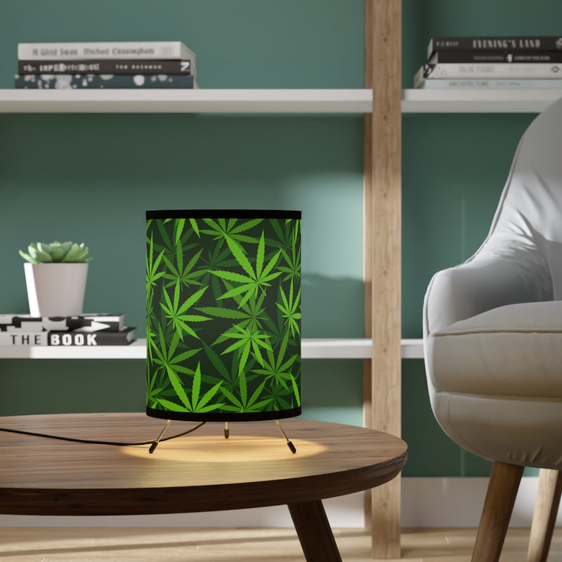 Marijuana Leaves Tripod Lamp, Night Light, Indoor Table Lamp, Custom Photo Night Light, Bedside Lamp