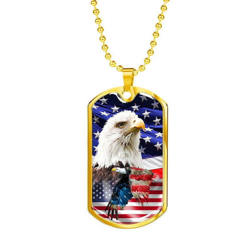 Eagle Dog Tag Necklace