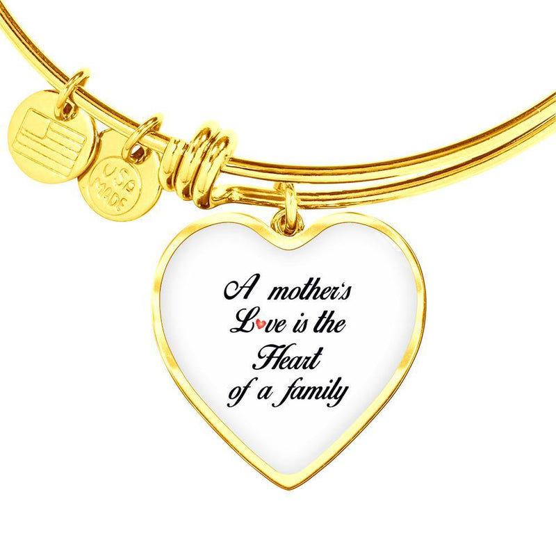 A Mother's Love Is The Heart of a Family Bangle Bracelet