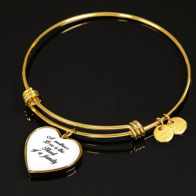 A Mother's Love Is The Heart of a Family Bangle Bracelet