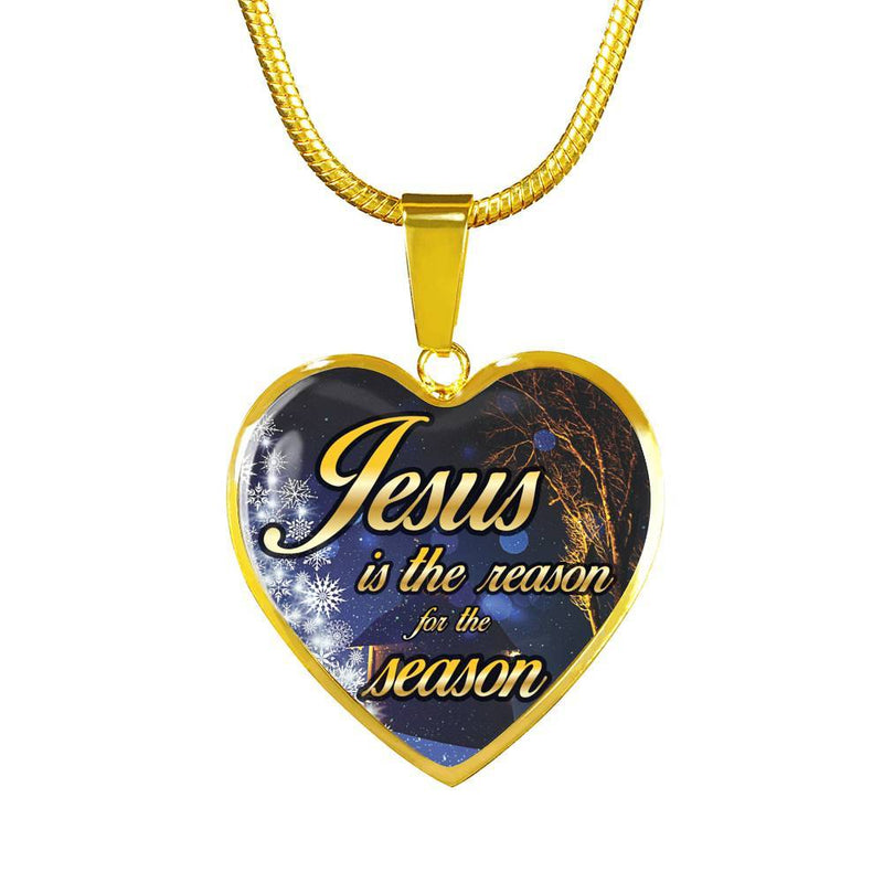 Jesus Is The Reason Heart Necklace - Gold Necklace