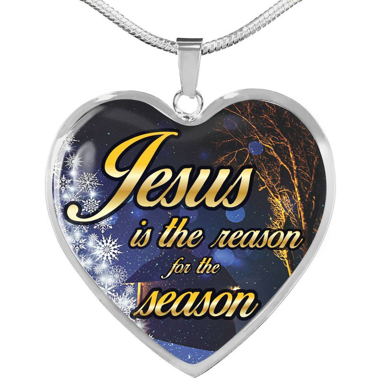 Jesus Is The Reason Heart Necklace - Silver Necklace