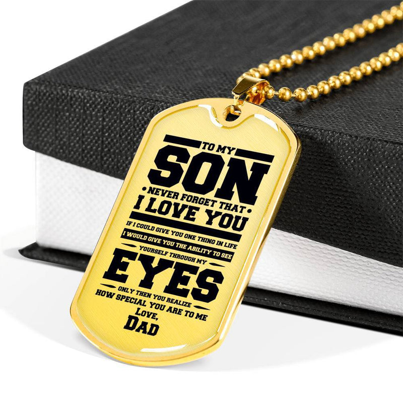 Son, I Love You - Gold Dog Tag