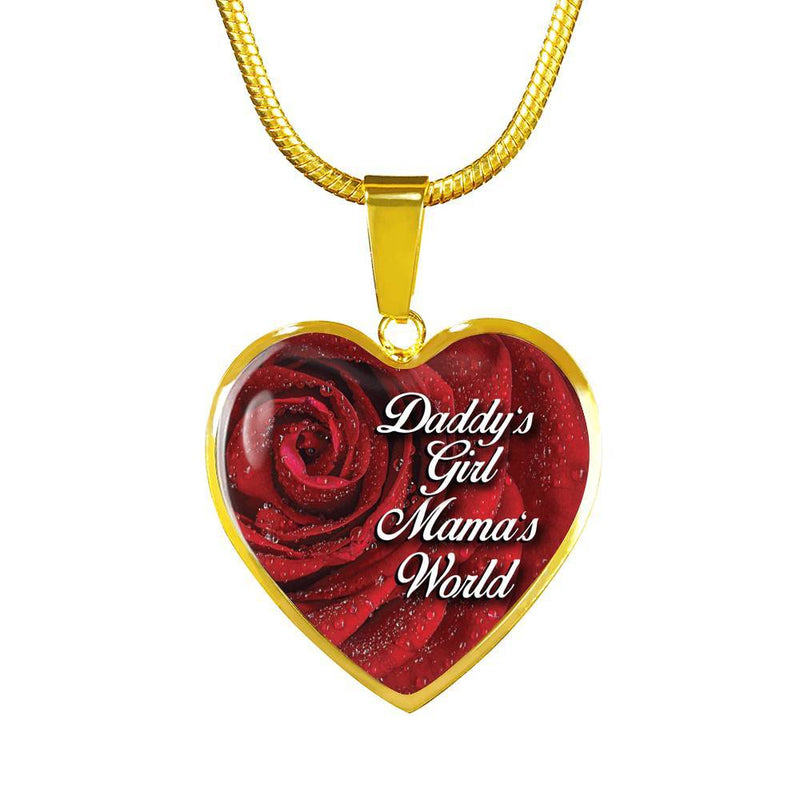 Daddy's Girl, Mama's World - Gold Heart Necklace