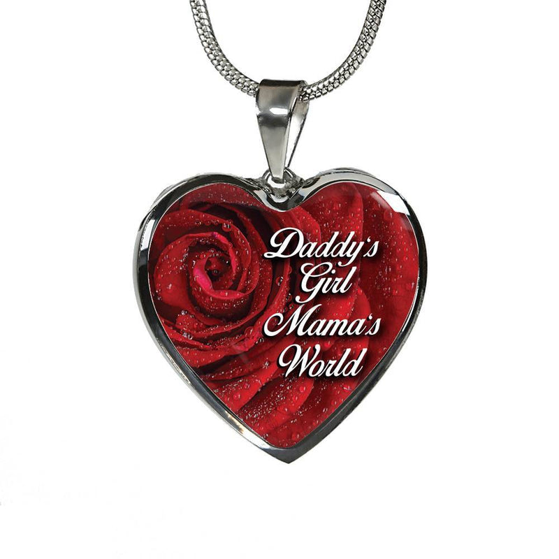 Daddy's Girl, Mama's World - Stainless Heart Necklace