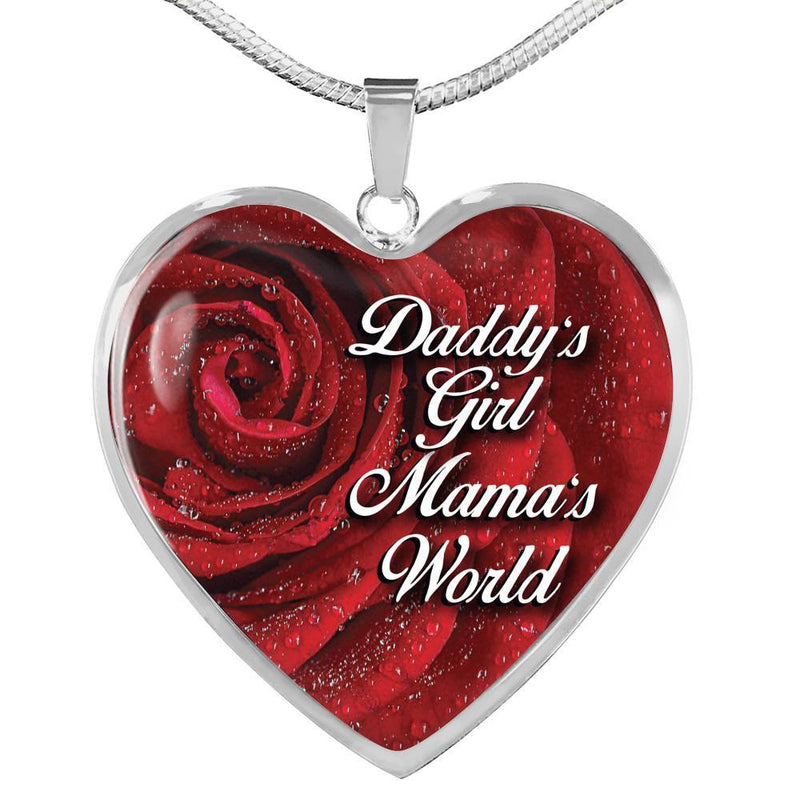 Daddy's Girl, Mama's World - Stainless Heart Necklace