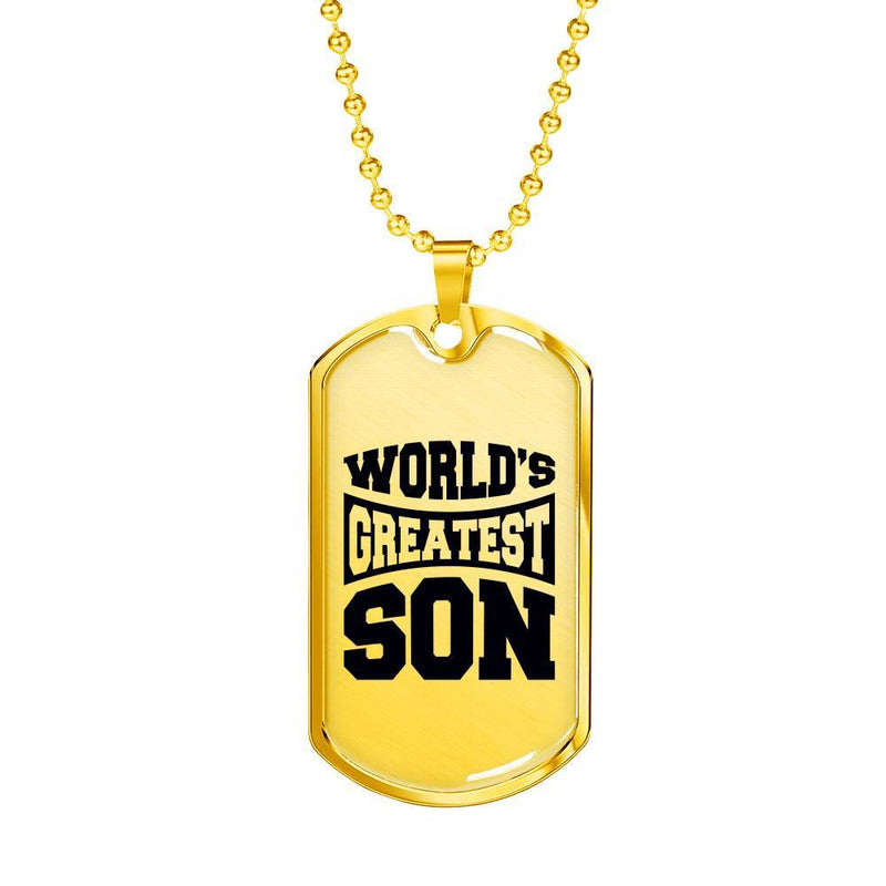World's Greatest Son - Gold Dog Tag
