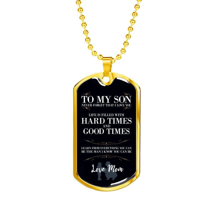 To My Son - Gold Dog Tag
