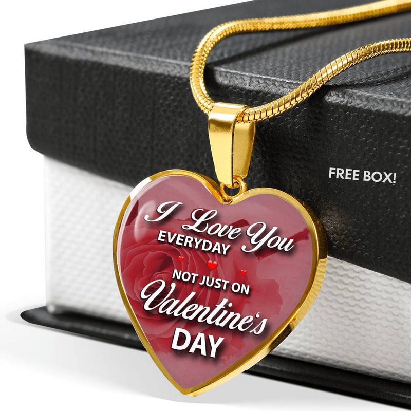 I Love You Everyday - Gold Heart Necklace