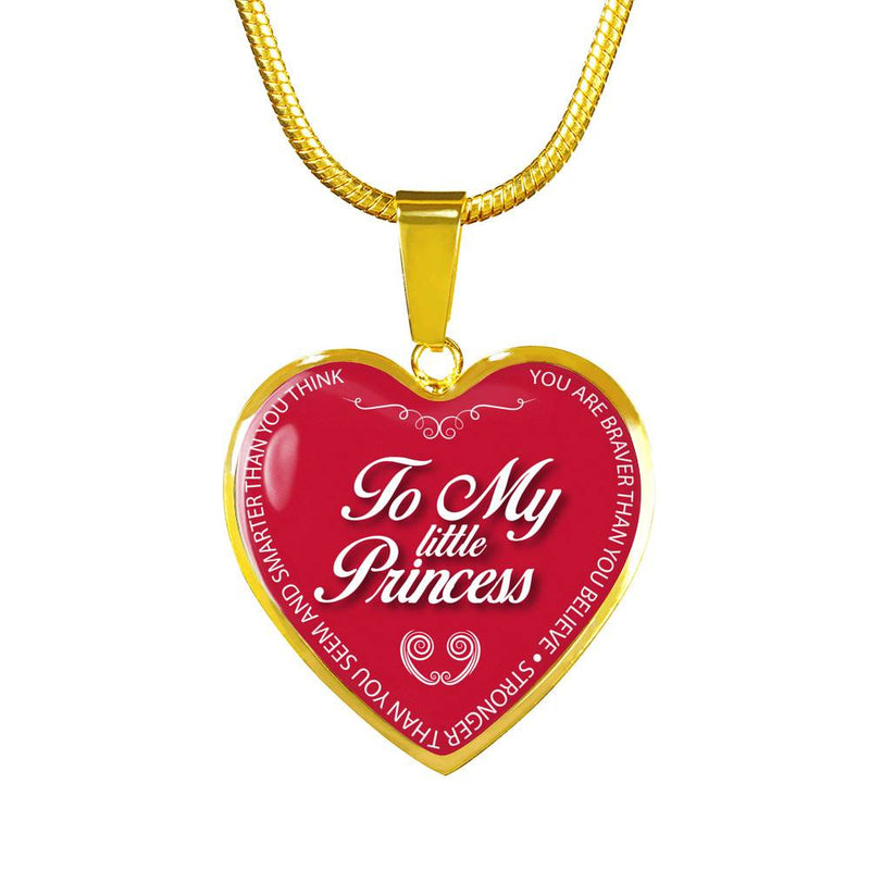 To My Little Princess - Gold Heart Necklace