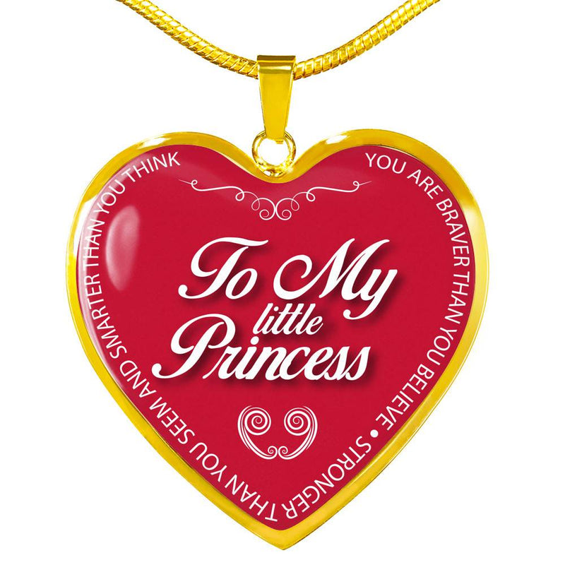 To My Little Princess - Gold Heart Necklace