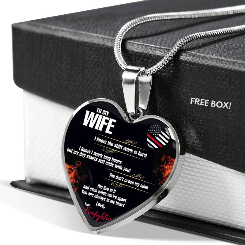 To My Wife, Love Your Firefighter - Stainless Heart