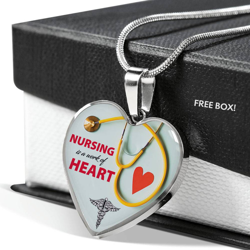 Nursing Is A Work Of Heart - Stainless Heart