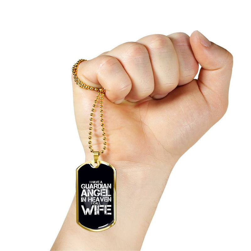 Guardian Angel Wife -  Gold Dog Tag