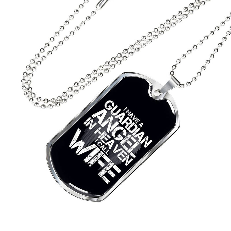 Guardian Angel Wife - Stainless Dog Tag